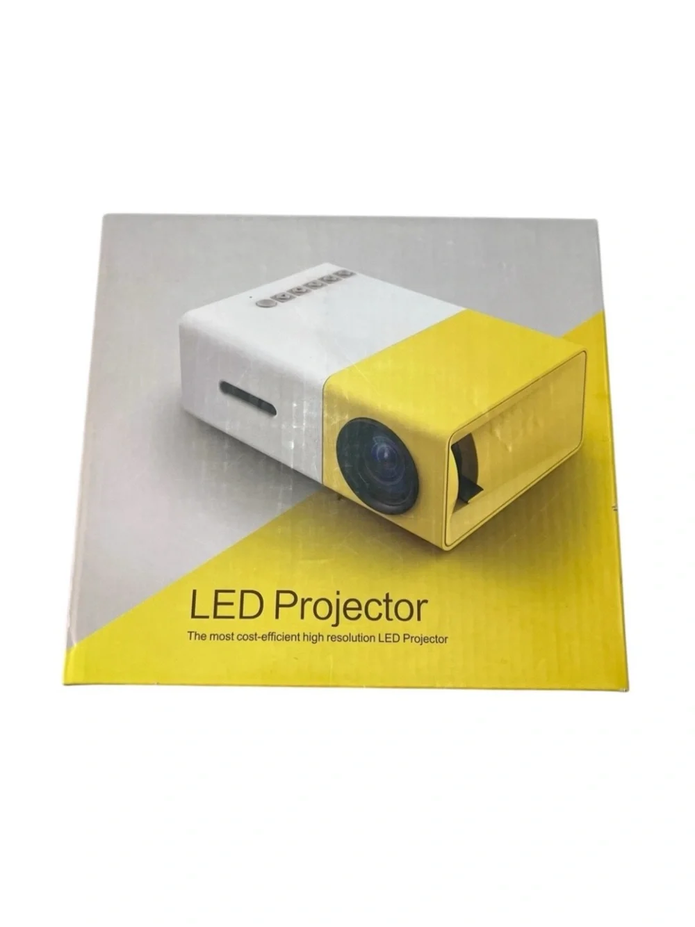 LED Projector - White and Yellow Portable Unit